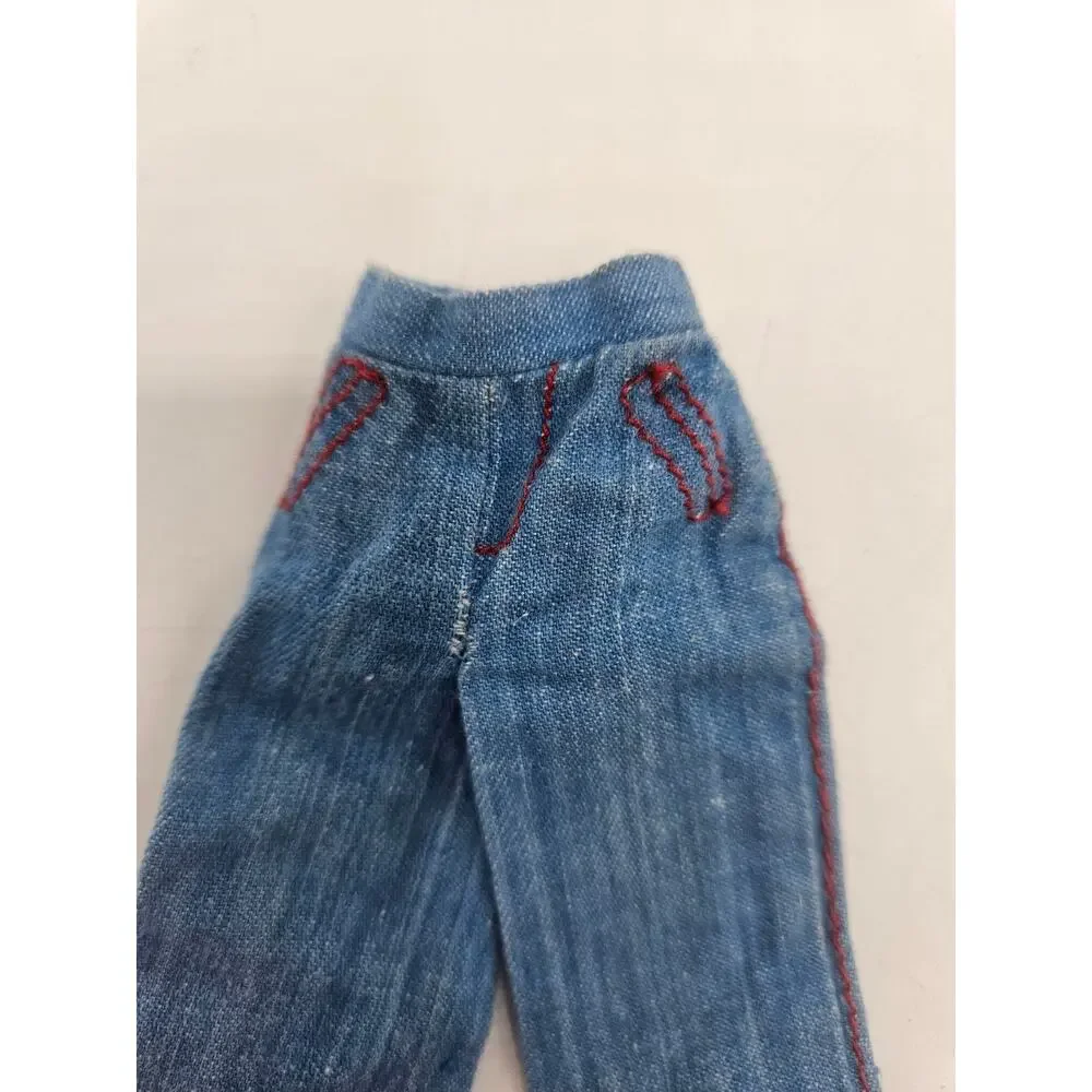 Barbie 1974 Chambray Jeans Vintage Blue Jean Red Lined‎